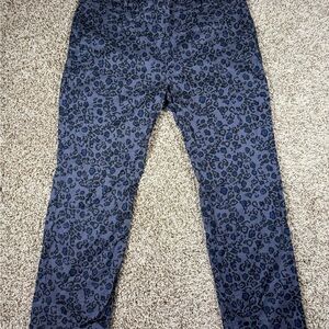 Ann Taylor Black and Blue Leopard Print Pants